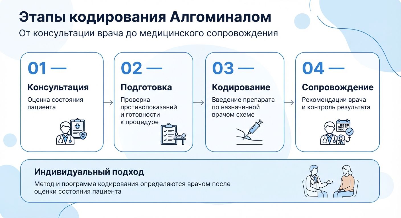 Кодирование препаратом «Алгоминал» в Красногоровке инфографика