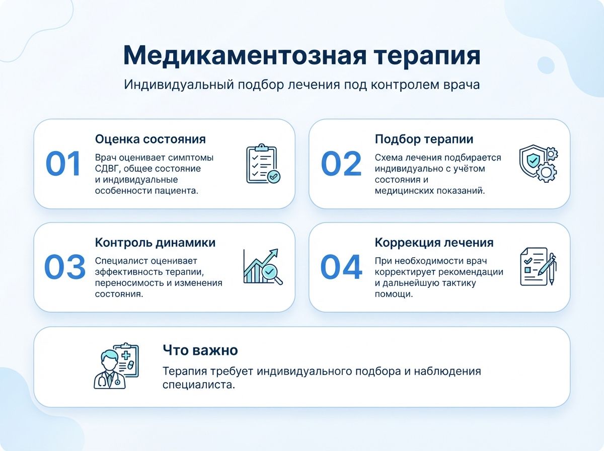 Лечение СДВГ в Красногоровке у детей и взрослыхинфографика